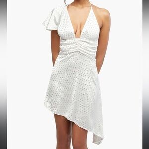 WEWOREWHAT Crystal Asymmetrical Dress in White Size 0